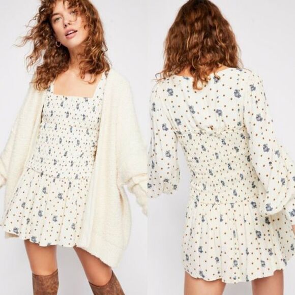FREE People Two Faces Ruched Waist Mini Dress - Picture 1 of 16